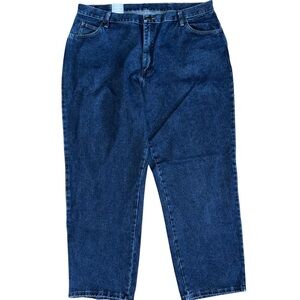 Wrangler Blues Relaxed Fit Jeans Womens 22x32 Dark Wash High Rise Denim Plus NWT